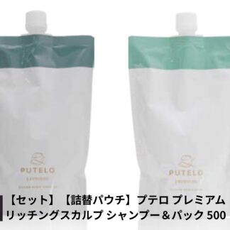 【送料無料 セット】【詰替パウチ】プテロ プレミアム リッチングスカルプ シャンプー&パック 500